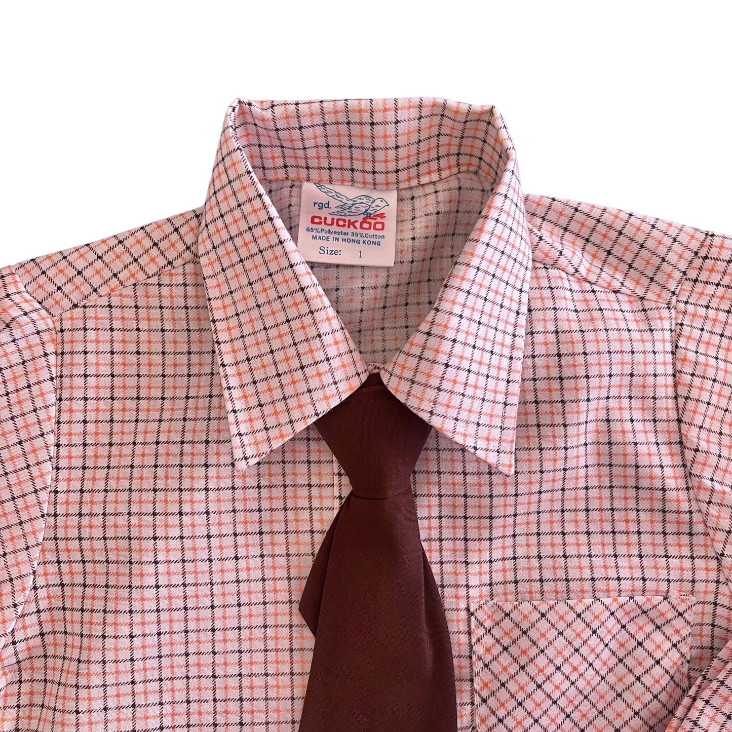 Vintage 1970's Check Shirt + Tie / 9-12M