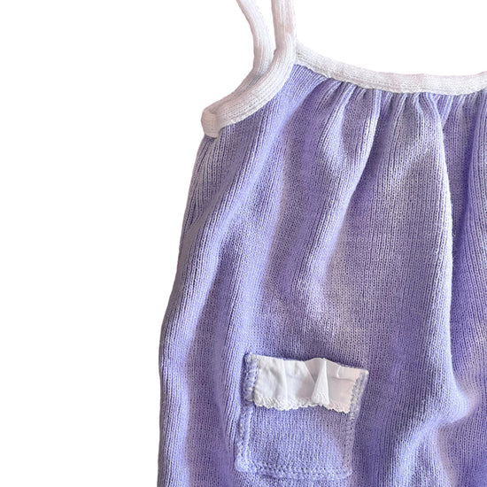 1970s Lilac Knitted Romper / 9-12 Months