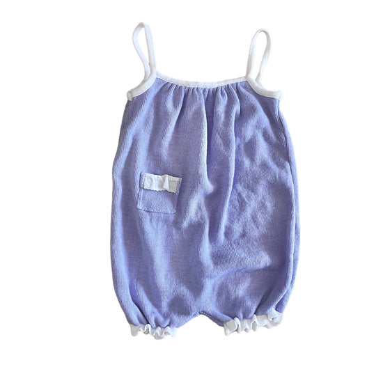 1970s Lilac Knitted Romper / 9-12 Months