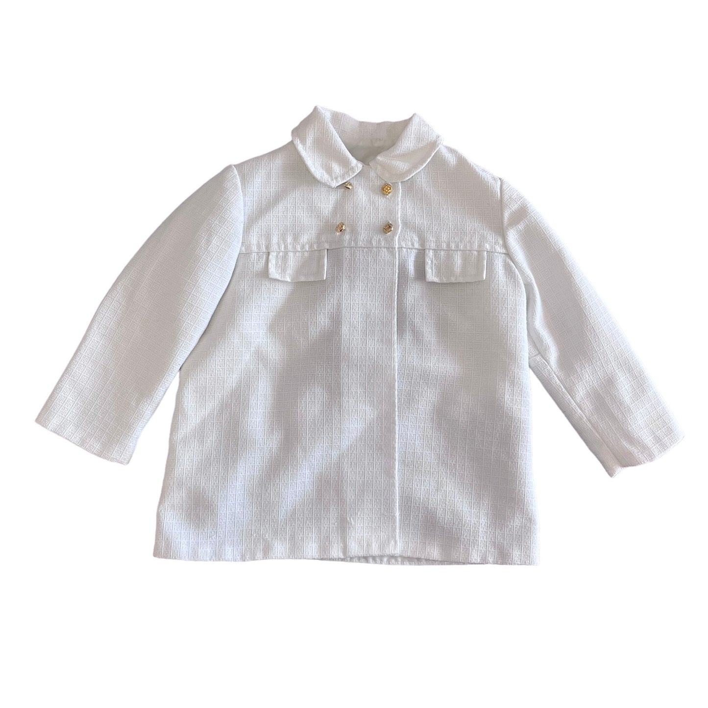 1960's Textured White Coat / Jacket 9-12 M