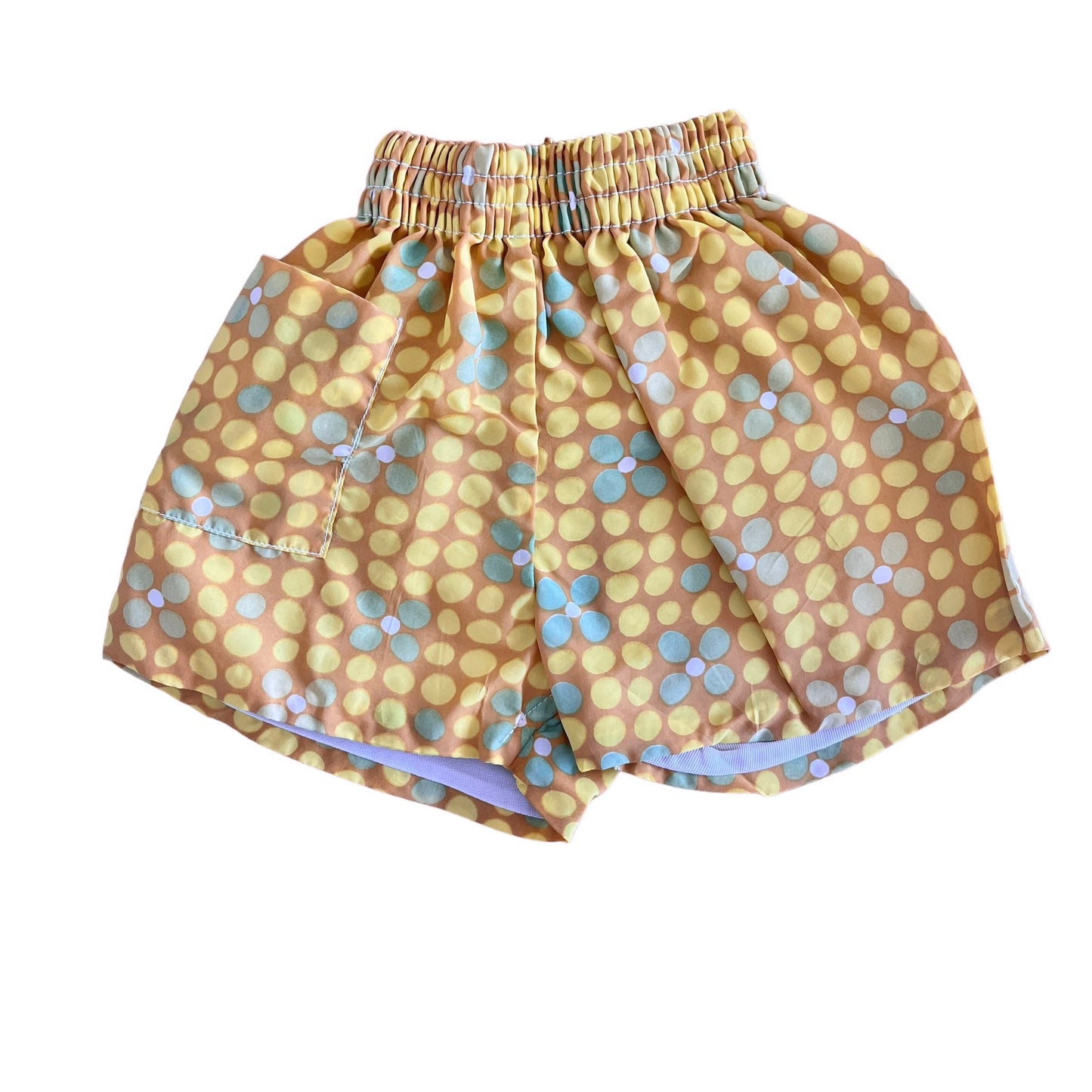 1970s Yellow Printed Shorts / 6-9 Months