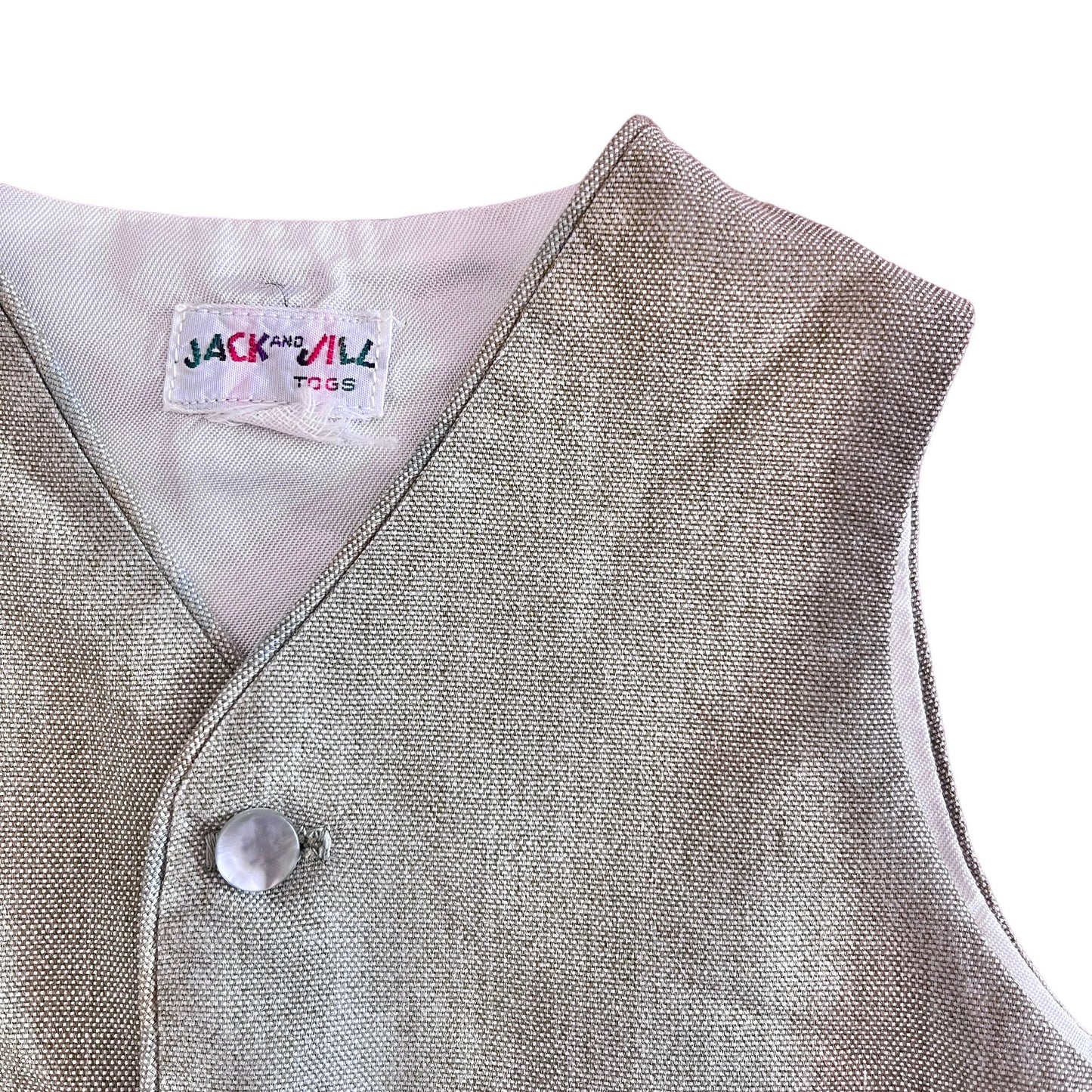 1970's Khaki Baby Waistcoat / 6-9 Months