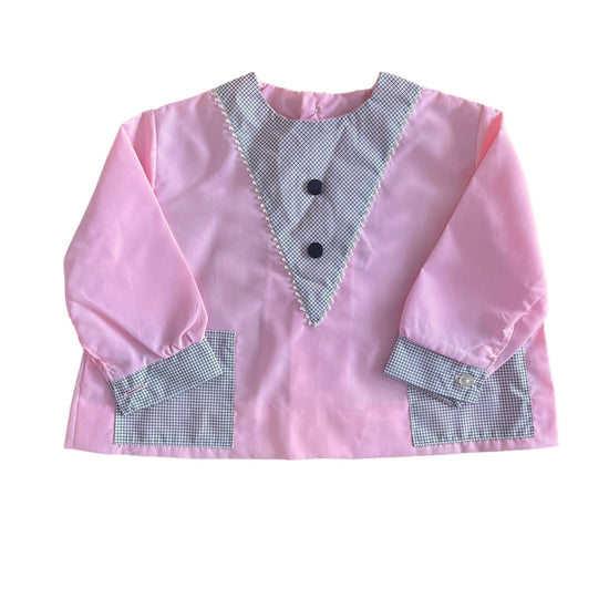 1960s Pink Toddler Nylon Shirt / Blouse / 12-18 Months