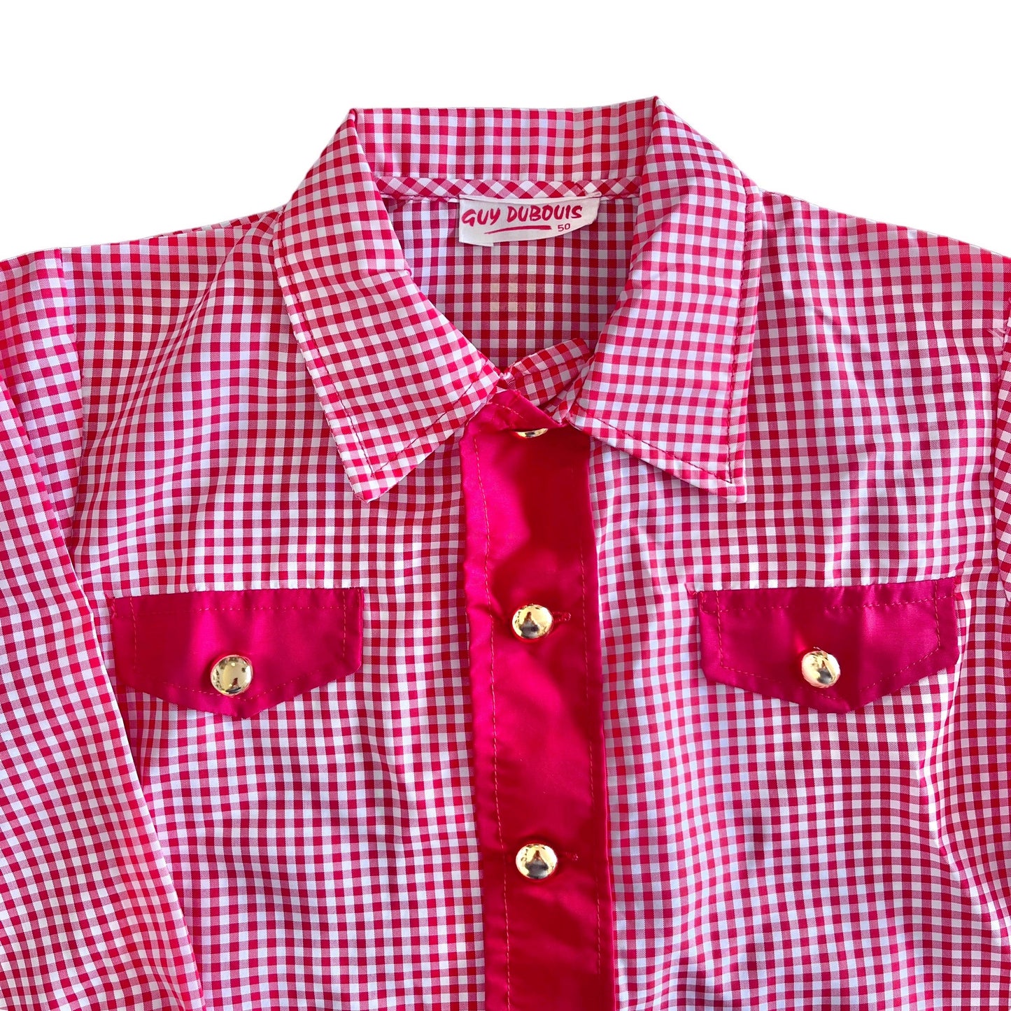 1960's Red Gingham Nylon School Blouse / 3-4Y