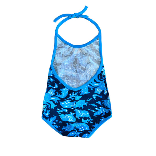 70's Turquoise Swimming Suit / 5-6Y and 6-8Y