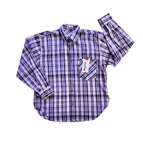 1980s Purple Check Flannel Shirt / 8-10Y
