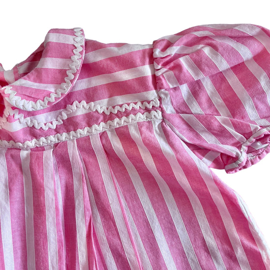 1960's Pink Striped Peter Pan Collar Dress 12-18M