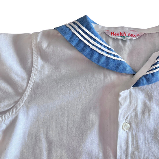 1960's White Nautical Top / Shirt / 12-18M