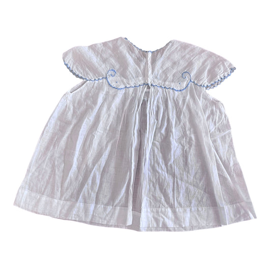 1960s White Delicate Embroidered Dress / 9-12 Months