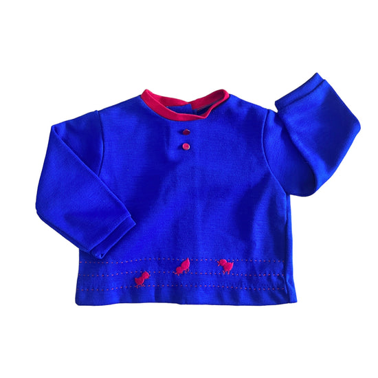 1960s Blue "Chicks" Top 9-12 Months