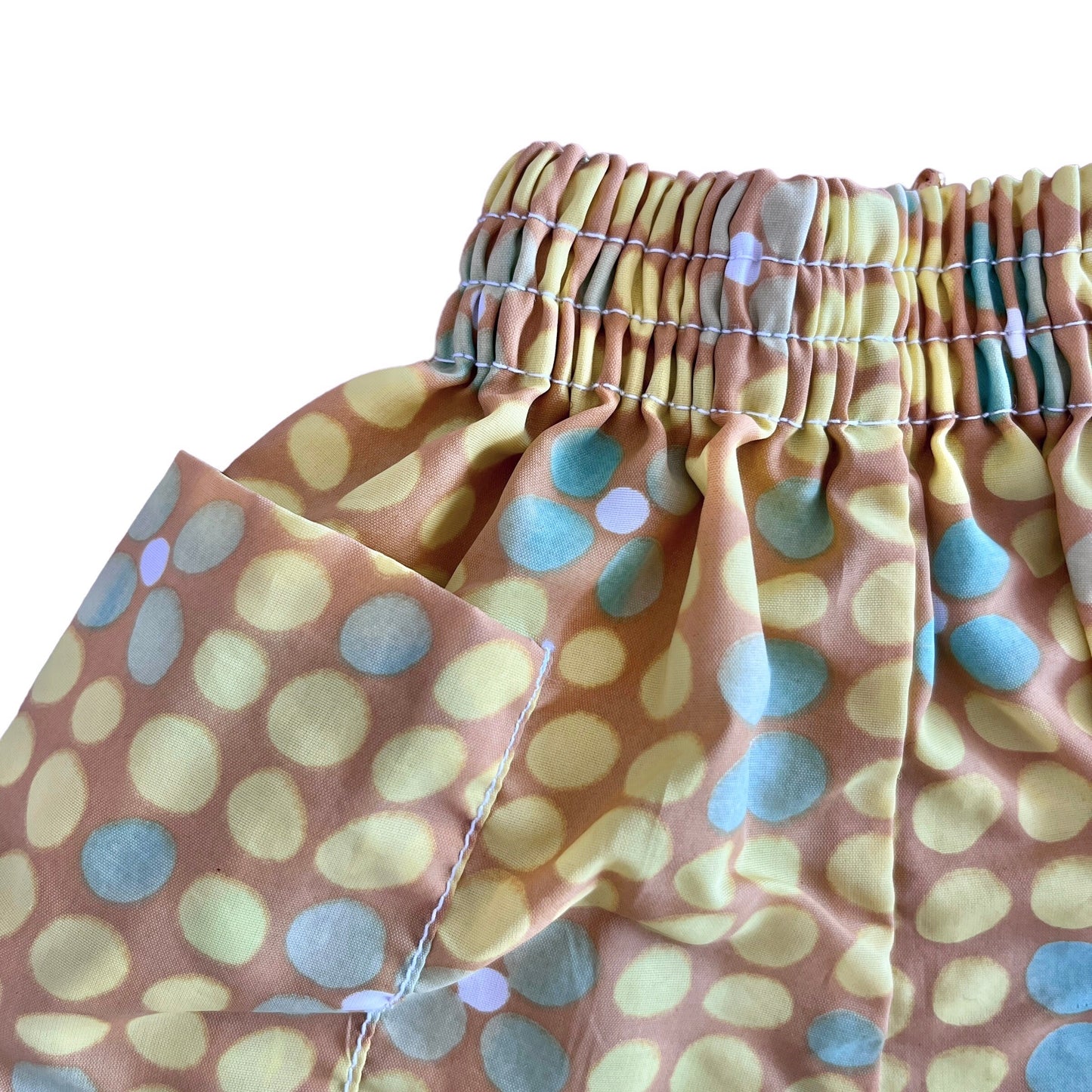 1970s Yellow Printed Shorts / 6-9 Months