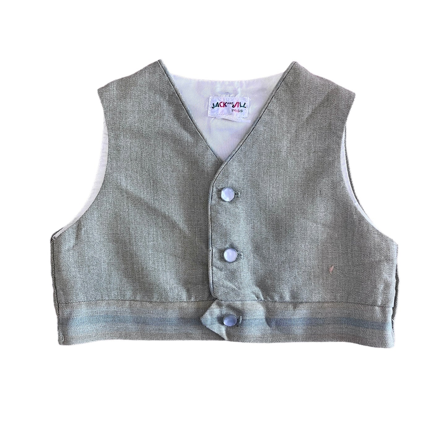 1970's Khaki Baby Waistcoat / 6-9 Months