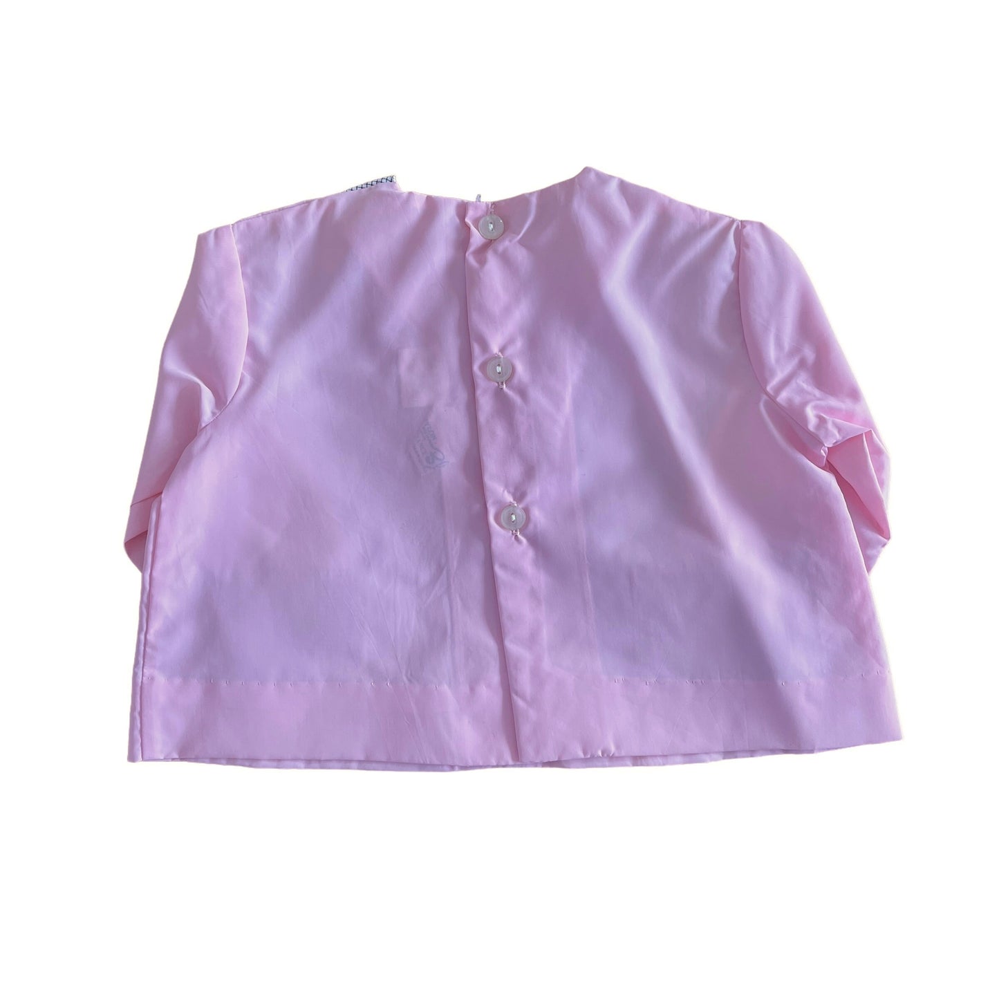 1960s Pink Toddler Nylon Shirt / Blouse / 12-18 Months
