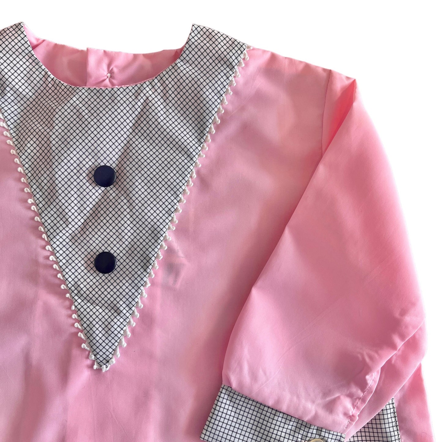 1960s Pink Toddler Nylon Shirt / Blouse / 9-12 Months