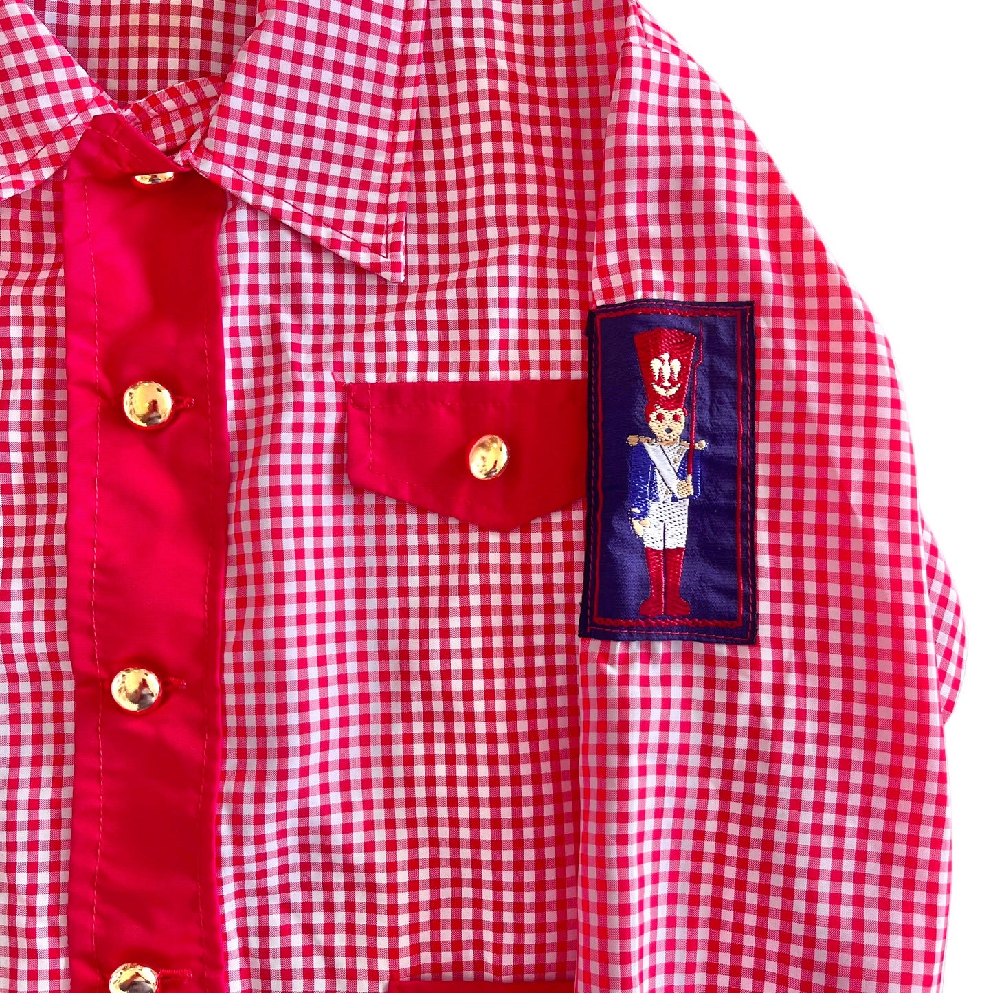 1960's Red Gingham Nylon School Blouse / 3-4Y