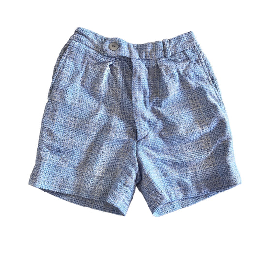 1960's Grey / Blue Check Children's Shorts / 5-6 Years
