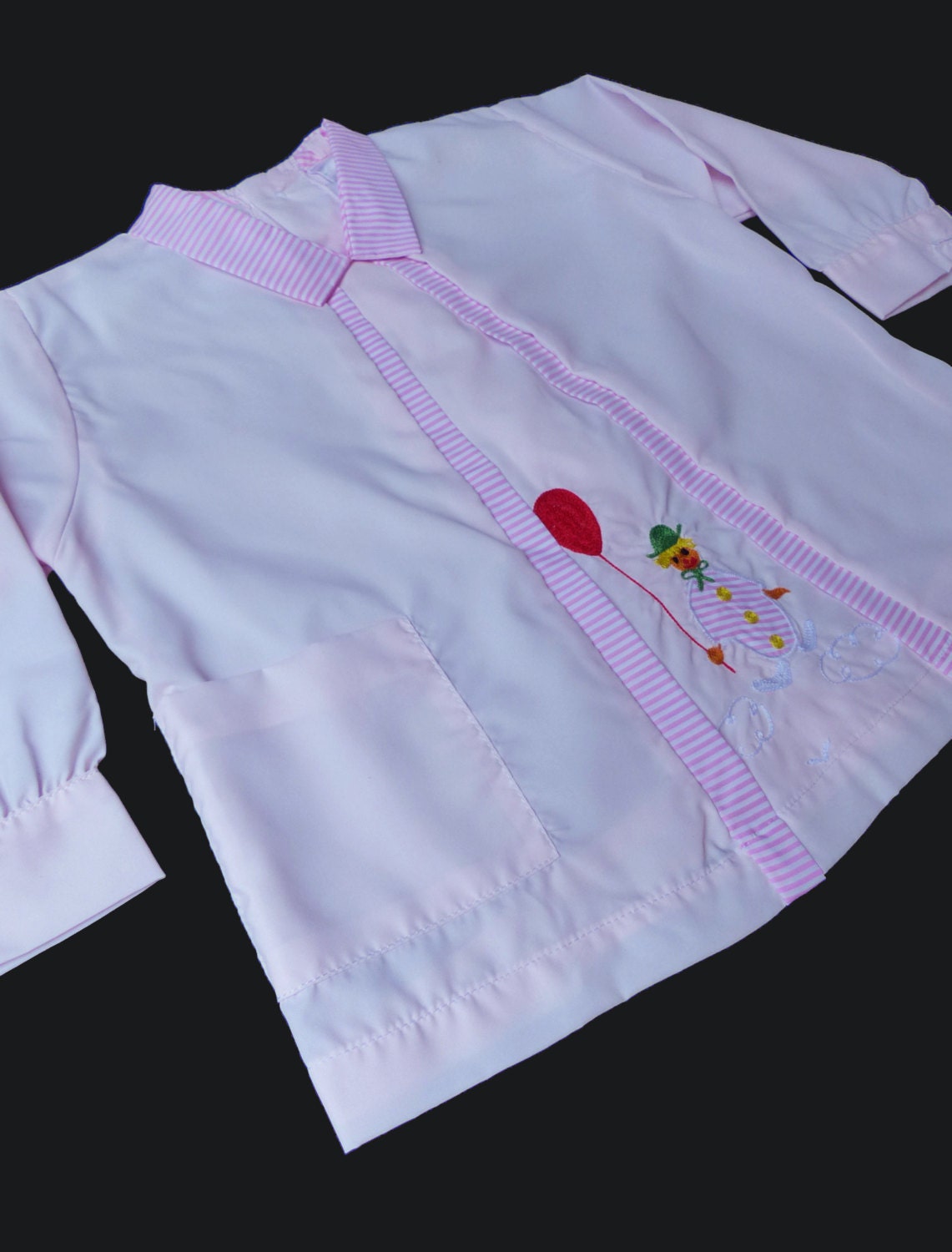 60's Embroidered School Overall Blouse French Stock 9-12 Months