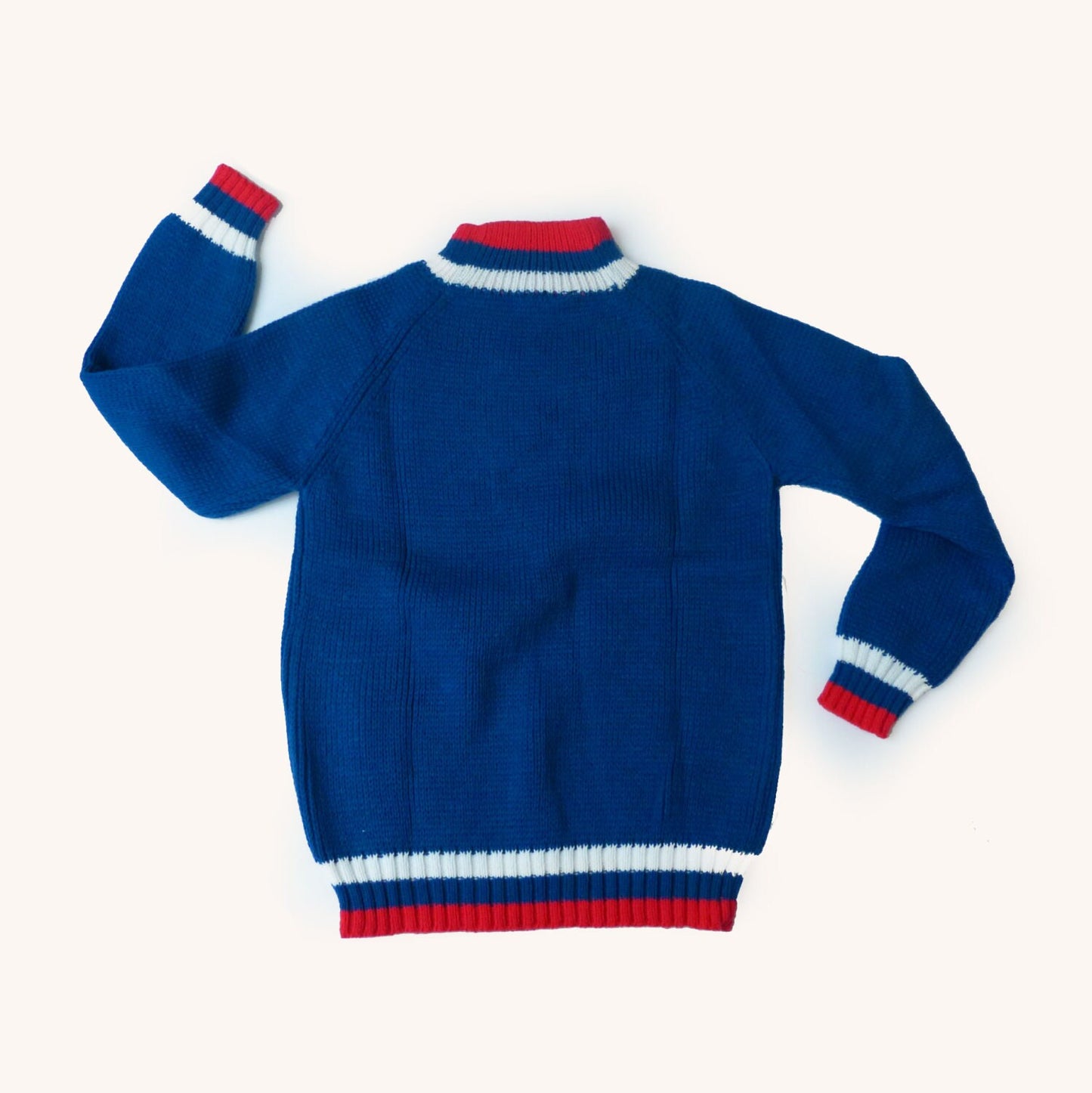 70's Chunky Knitted Blue Jumper New Stock 6-8 Years