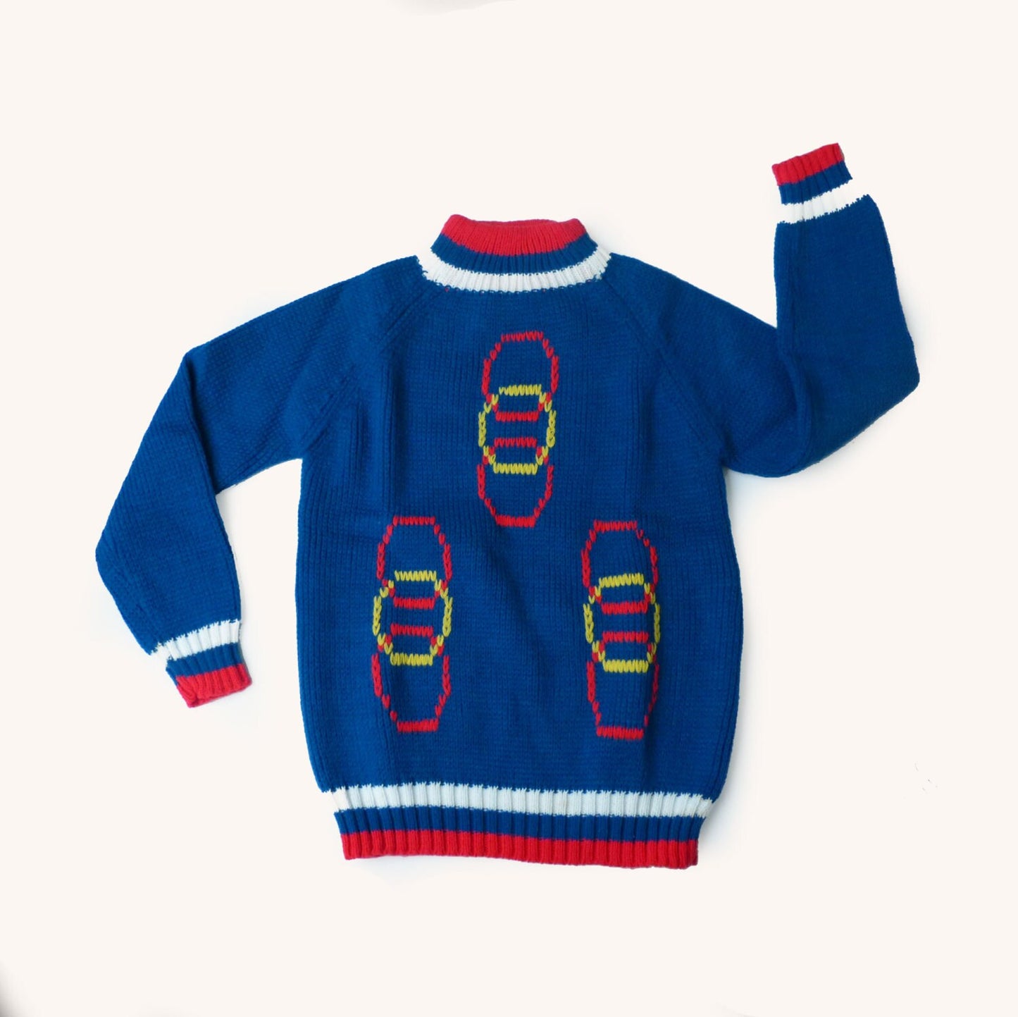 70's Chunky Knitted Blue Jumper New Stock 6-8 Years