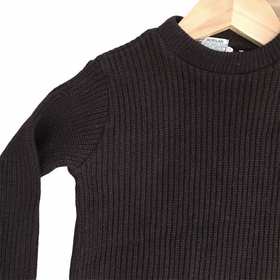 Load image into Gallery viewer, 60&amp;#39;s Brown Knitted Toddler Jumper British Made 3-4Y-Knitwear-Petit Pays Vintage
