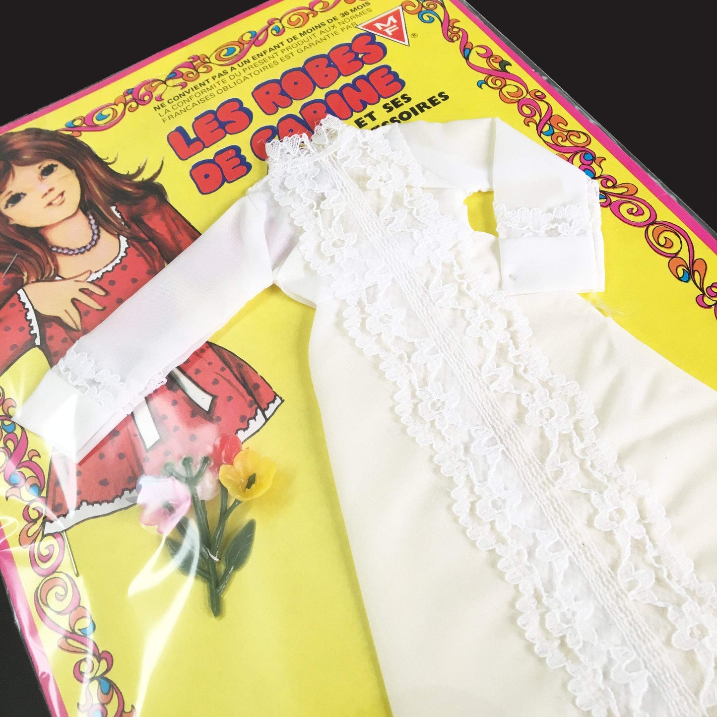 70's Vintage Doll Wedding Dress Outfit-Toys and Games-Petit Pays Vintage